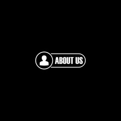 Poster - About us sign icon isolated on dark background