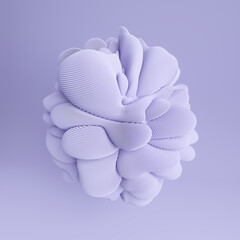 Poster - 3d render of violet detailed shape. Minimal futuristic background.