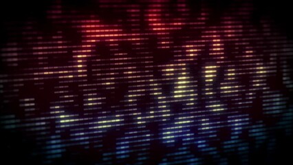 Poster - Digital Technology Led Lights Background/ 4k animation of an abstract wallpaper digital technology background including connected lines and dashes matrix styled flowing with depth of field