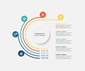 Wall Mural - Design circle business infographic for background template