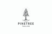 Pine Tree Logo Icon Design Template Flat Vector 