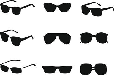 Poster - Computer glasses isolated vector Silhouette