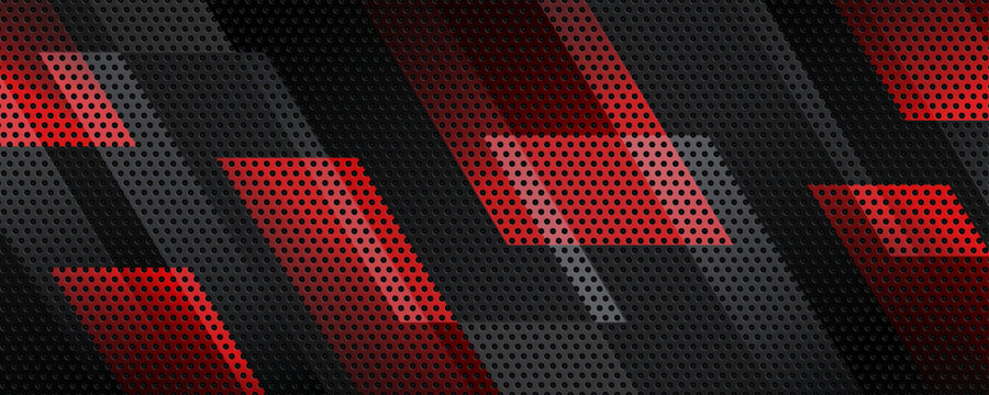 3d red black techno abstract background overlap layer on dark space with lines decoration. modern gr