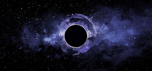 Wall Mural - Black hole vector illustration. Space galaxy background