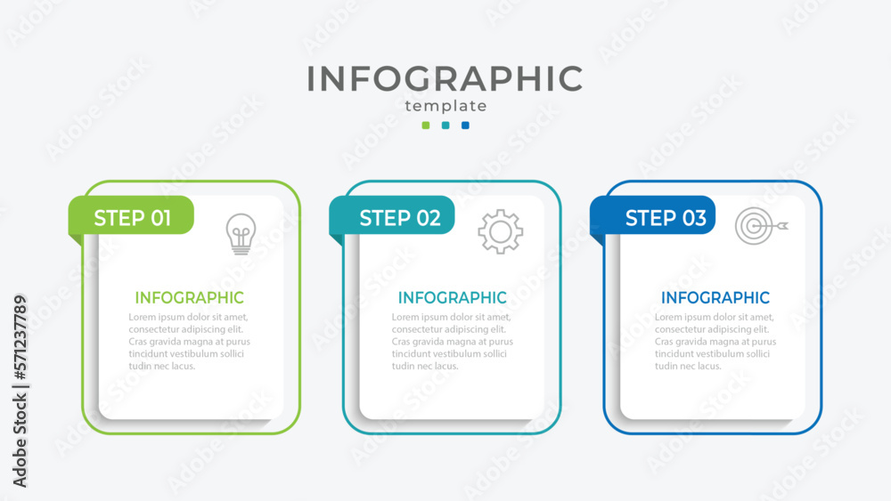 Process business infographic thin line with square template design with ...