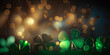 St. Patrick's Day banner, clover, background, wide, copyspace. Generative AI
