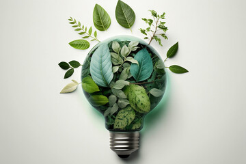 World environment and earth day concept with tree growing in a lightbulb. Eco friendly enviroment