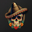 Cinco de Mayo / Day of the Dead Mexican Skull Logo Mascot - Ai Generative