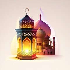 Canvas Print - Holy Ramadan Kareem moon. Month of fasting for Muslims. Generative AI