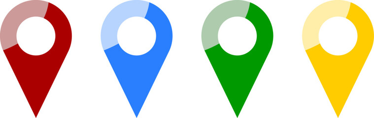 Poster - Location Pointer Pin or You Are Here Marker Hotspot Symbol Sign Icon Set. Vector Image.