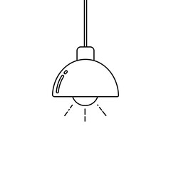 Wall Mural - Chandelier linear icon. Black hanging lamp icon on white background. Vector illustration.