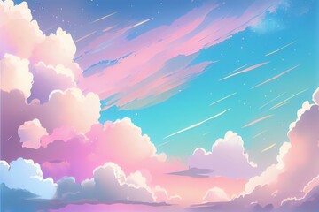 Wall Mural - Pastel color of sky background. Illustration graphic design. Generative AI