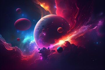 Wall Mural - Space abstract background. Generative AI