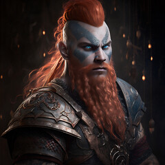 Sticker - Red head dwarf fantasy character