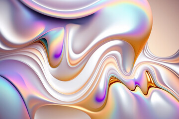 Wall Mural - Abstract white paint color background. Background with abstract swirling paint effect. Liquid acrylic picture with flows and splashes. Generative ai