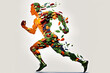 © AdriFerrer - Human body silhouette made of healthy food. Generative AI