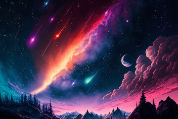 Twinkling Stars and Majestic Nebula: Discovering the Beauty of the Andromeda Galaxy with Generative AI