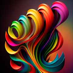 Poster - abstract colorful stripes background, ai generation