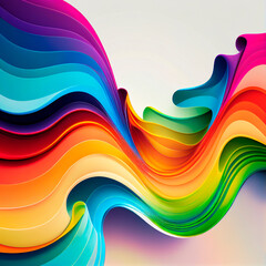 Poster - abstract colorful stripes background, ai generation