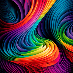 Poster - abstract colorful stripes background, ai generation