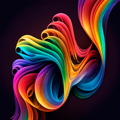 Poster - abstract colorful stripes background, ai generation