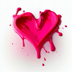Poster - isolated paint heart, ai generation