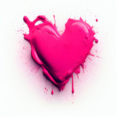 Poster - isolated paint heart, ai generation