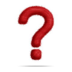 Poster - Question mark or icon design with red fur texture