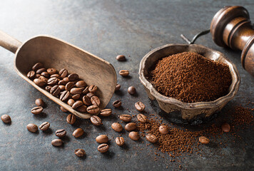 Wall Mural - Coffee beans powder