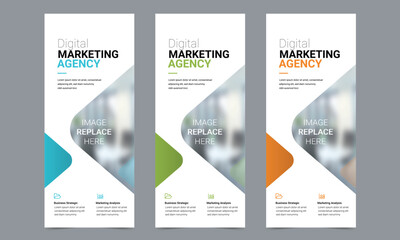 Wall Mural - Roll up banner vector template