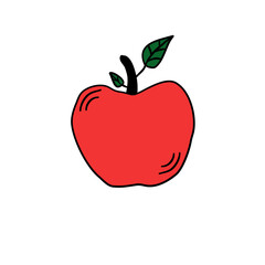 Sticker - bitten red apple fruit