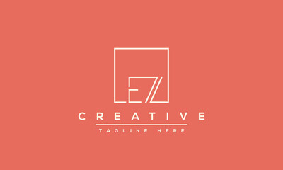 Aufkleber - Letter EZ logo design, Minimalist Abstract Initial letter EZ  logo