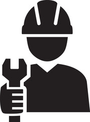 Wall Mural - Engineer Construction Worker Technician Avatar Vector Icon