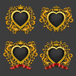 Set of hearts. Coat of arms