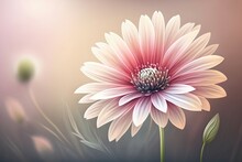 Cute Pale Pink Flower Floral Background. Generative AI