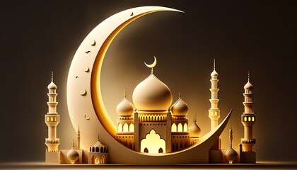 Canvas Print - Holy Ramadan Kareem moon. Month of fasting for Muslims.	
