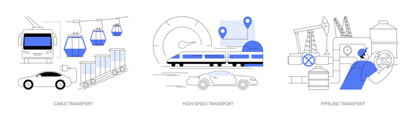 Sticker - Transport modes abstract concept vector illustrations.