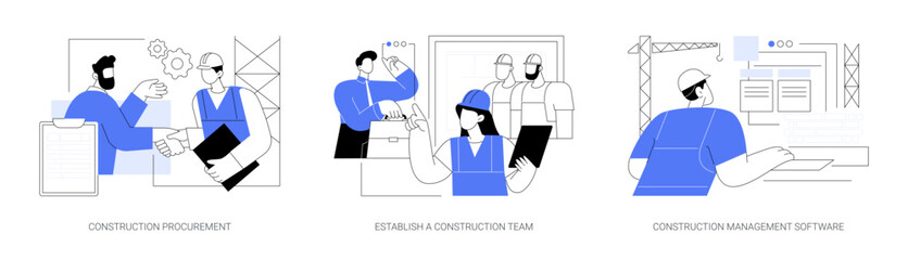 Sticker - Hiring general contractor abstract concept vector illustrations.