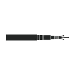 Fiber cable vector icon. Black vector icon isolated on white background fiber cable.