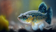 Close Up Of Aquarium Fish Guppy Style Made With Generative AI.