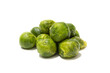 Lots of cooked brussels sprouts. Isolated on a white background. Healthy food concept.