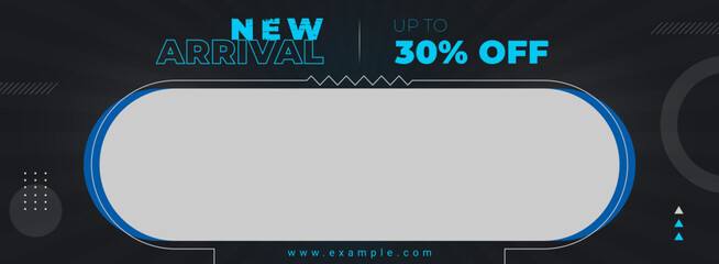 Wall Mural - new arrival sale facebook cover page timeline web ad banner template with photo place modern layout 