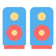 © OlegF - Speakers - icon, illustration on white background, flat color style