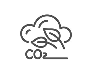 Poster - co2 gas line icon. carbon dioxide emissions sign. exhaust reduction symbol. quality design element. 