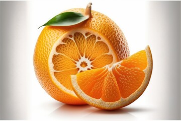 orange isolated on white background generative ai studio setup 