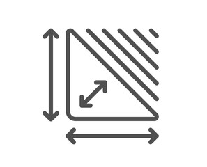 Poster - Triangle area line icon. Plan dimension sign. Territory measurement symbol. Quality design element. Linear style triangle area icon. Editable stroke. Vector