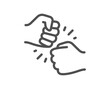 Fist bump line icon. Friends gesture hit sign. Bro hand symbol. Quality design element. Linear style fist bump icon. Editable stroke. Vector
