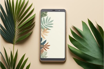 smartphone mockup empty screen, This is a Royalty-free fictitious generative AI artwork that doesn't exist in real life.

