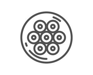 Poster - Cable section line icon. Optic fiber sign. Internet network wire symbol. Quality design element. Linear style cable section icon. Editable stroke. Vector