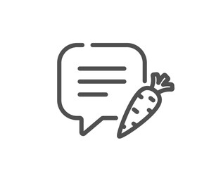 Poster - Chat bubble line icon. Diet speech dialogue box sign. Menu message symbol. Quality design element. Linear style chat bubble icon. Editable stroke. Vector
